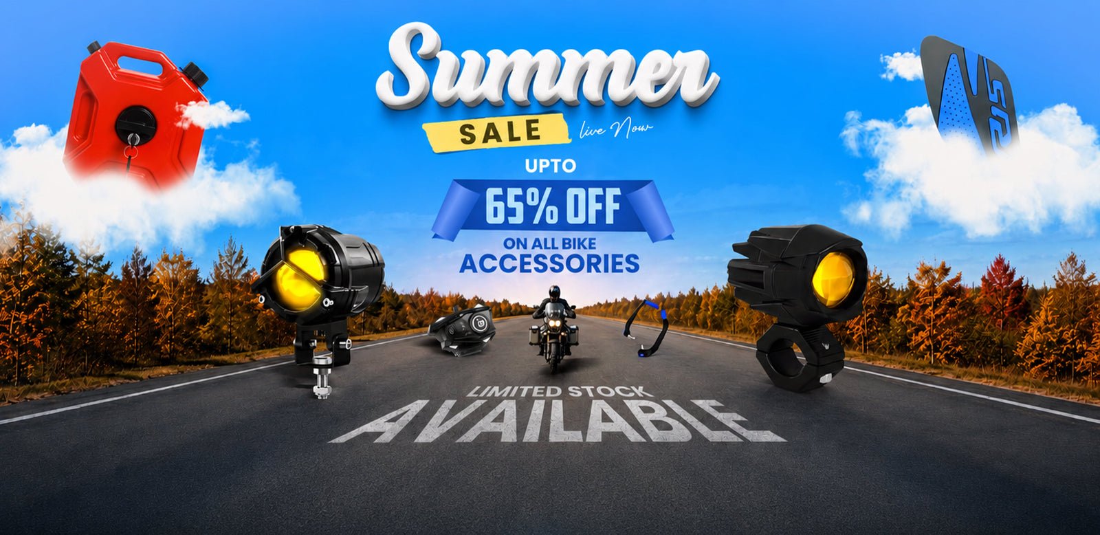 Summer sale — up to 65% off on all bike accessories