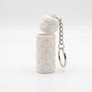 Heart Pattern Lip Balm Holder – White