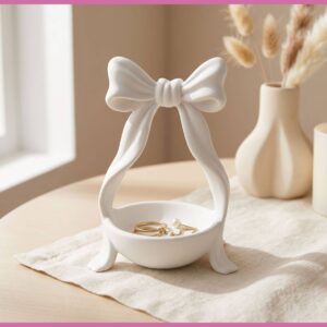 Bow Style Decorative Bowl – White