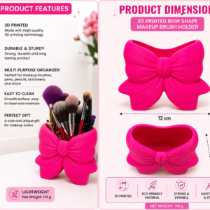 Bow Makeup Brush Holder – Bow Brush & Pen Cup