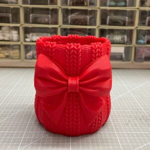 Knitted Bow Vase | Cosy Texture Flower Vase Desk Gift
