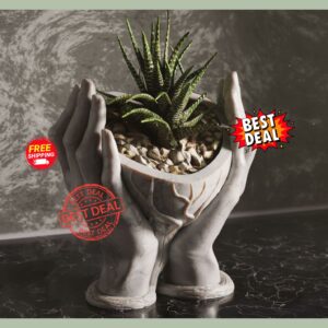 3D Printed Heart Hands Vase | Romantic Succulent Planter Valentine Gift