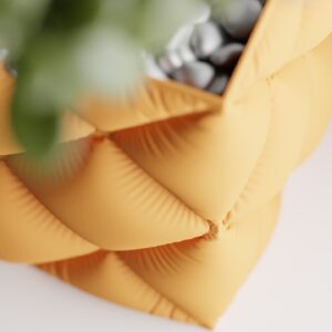 Puffy Quilted Planter | Inflated Cube Plant Pot Desk Decor