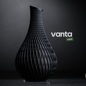 3D Printed Vanta Vase | Geometric Lattice Black Statement Vase