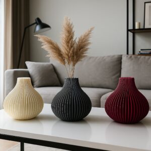 Venere Spiral Vase | Botany Chic Ribbed Round Flower Vase
