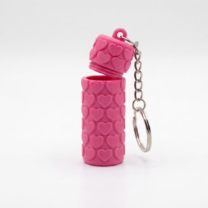 Heart Chapstick Holder Keychain