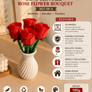 3D Printed Rose Flower Bouquet