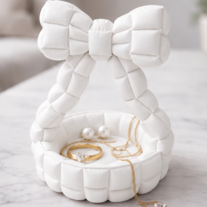 Quilted Bow Jewelry Basket