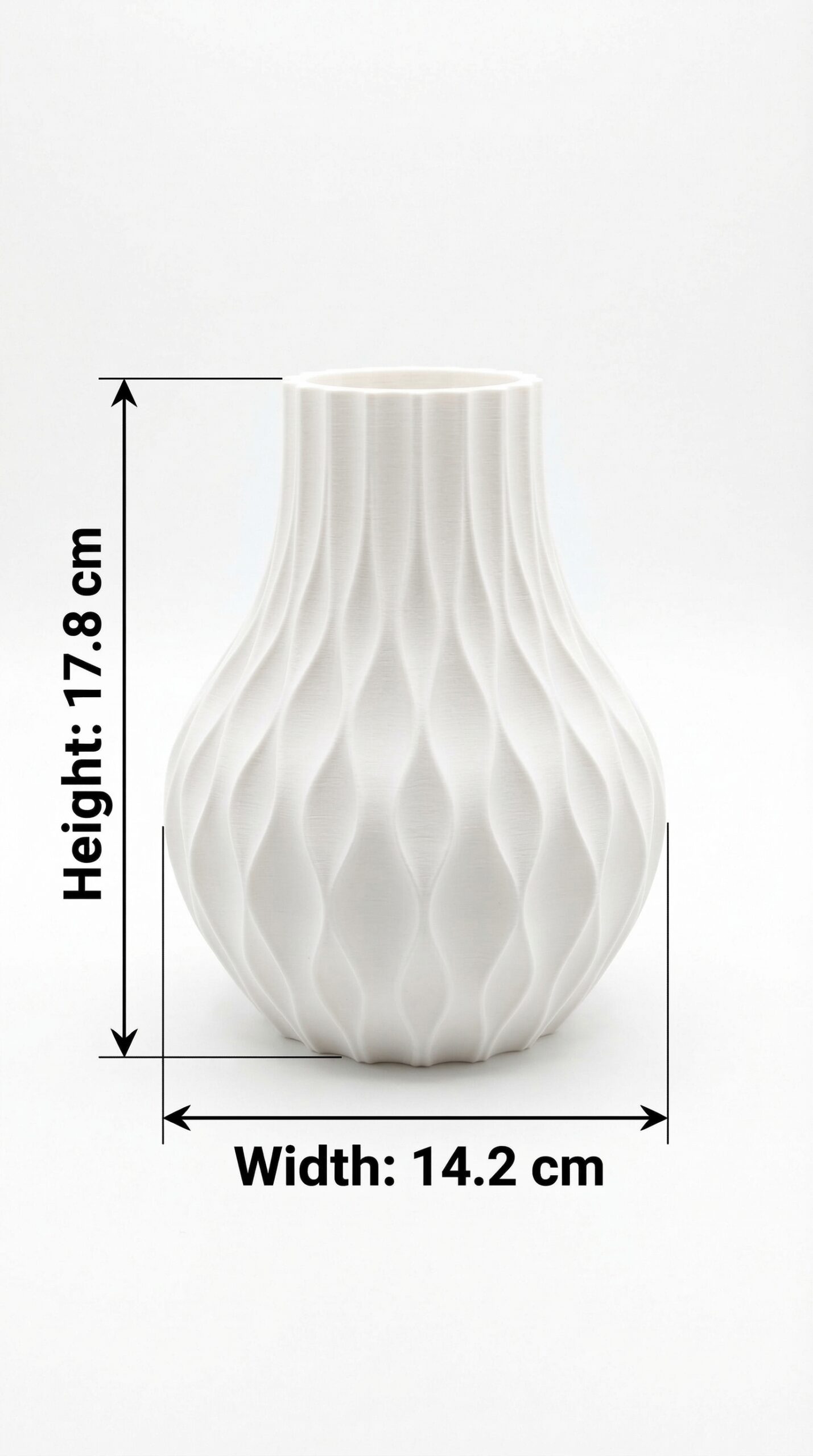 3D Printed Brick Ripple Flower Vase | Wave Textured Home Decor - Image 5