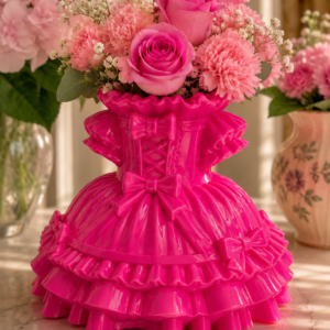 Ruffled Ball Gown Vase