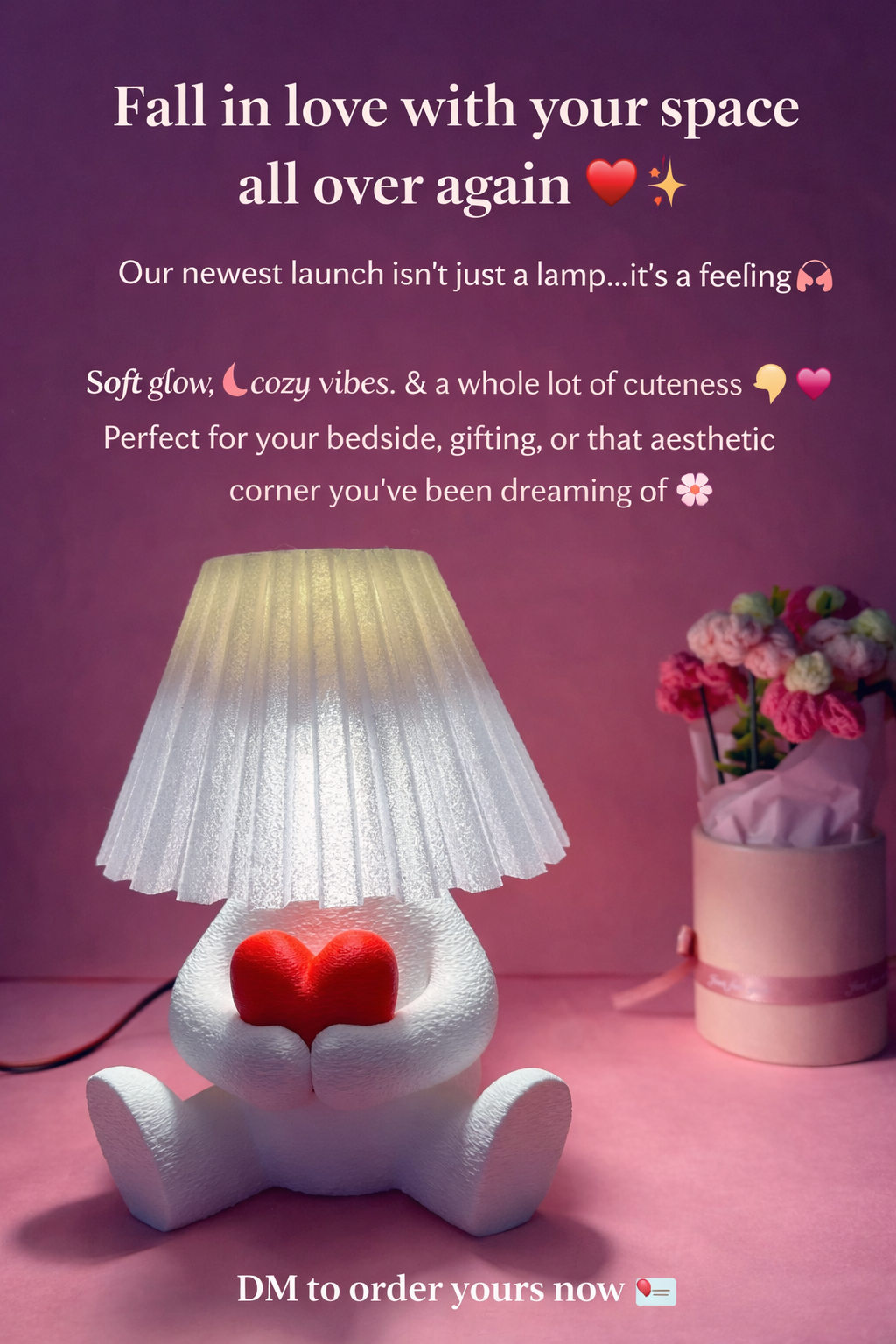 Teddy Bear Heart Lamp