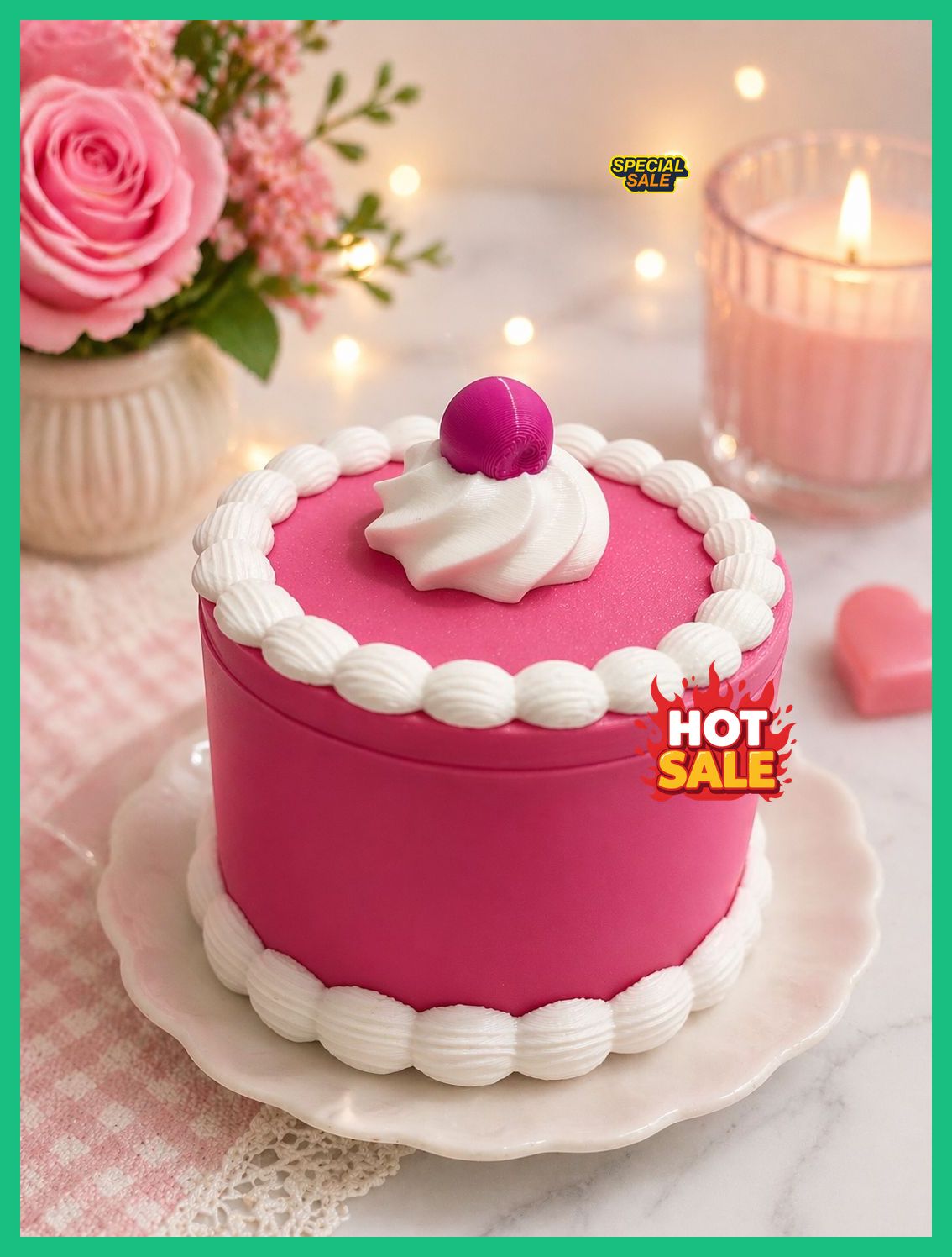 Pink Cake Trinket Box