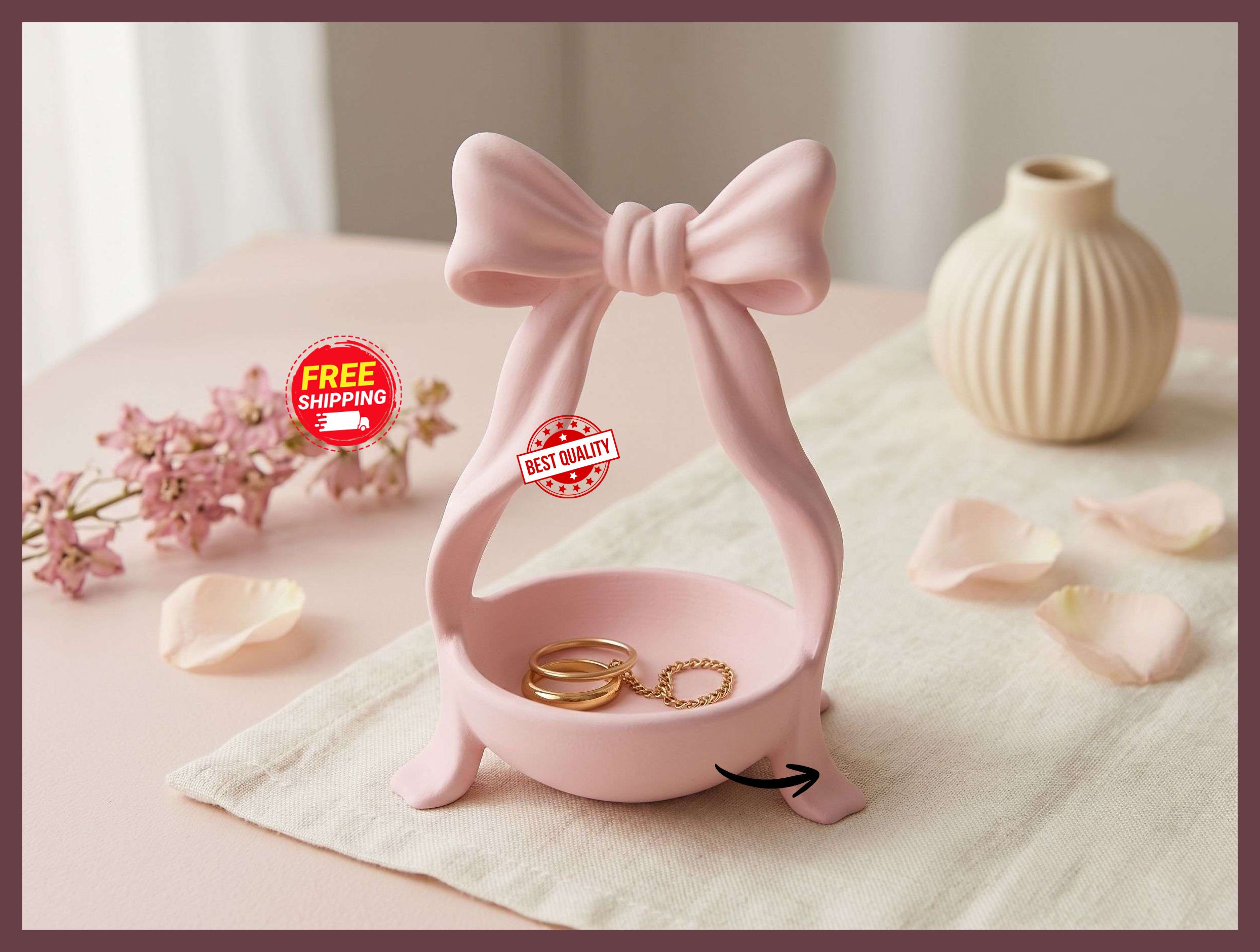 Bow Ring Dish – Bow Jewelry Holder & Trinket Tray