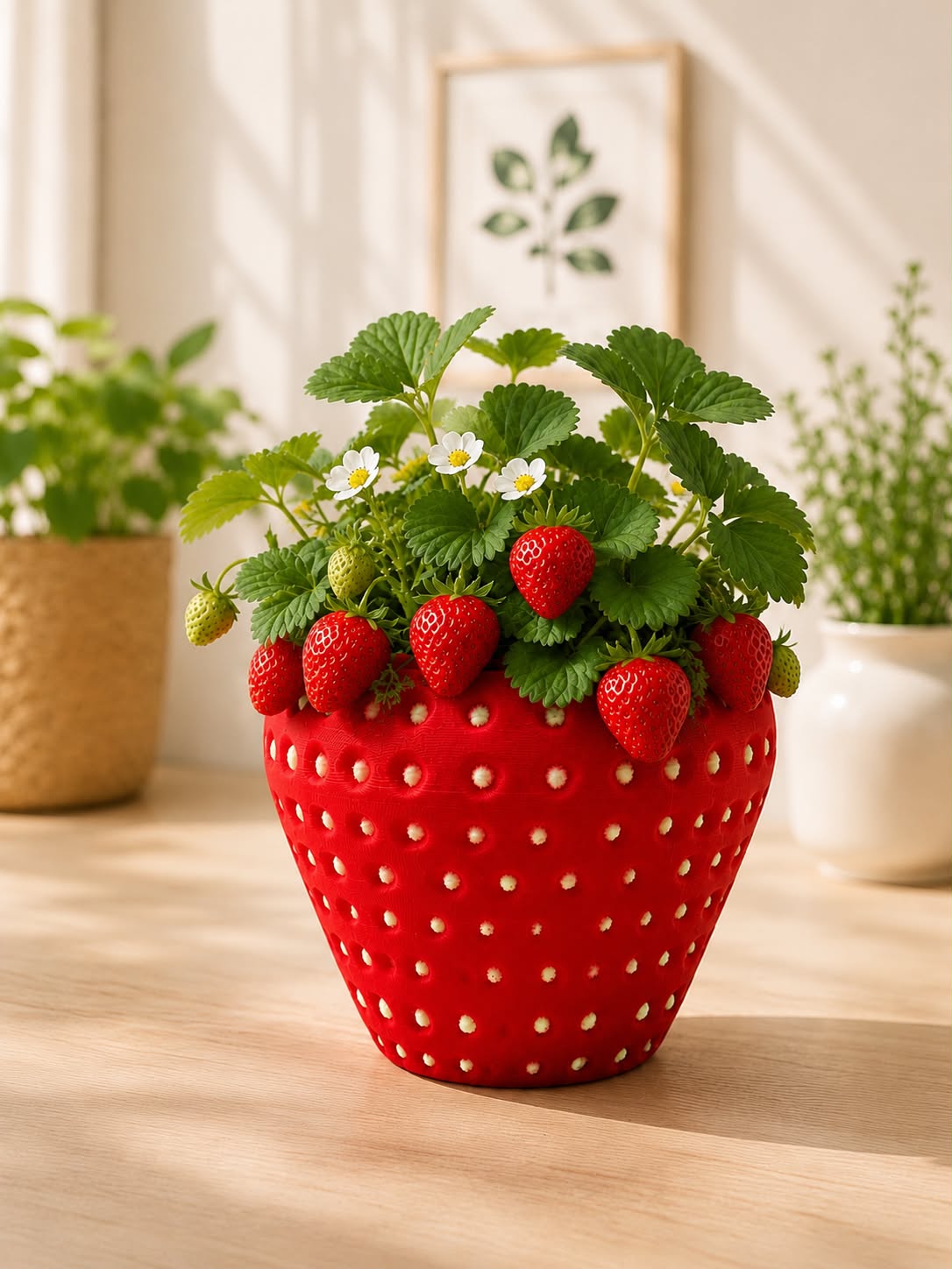 Strawberry 3D Printed Planter
