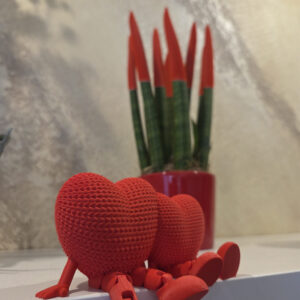 Knitted Heart Figurine