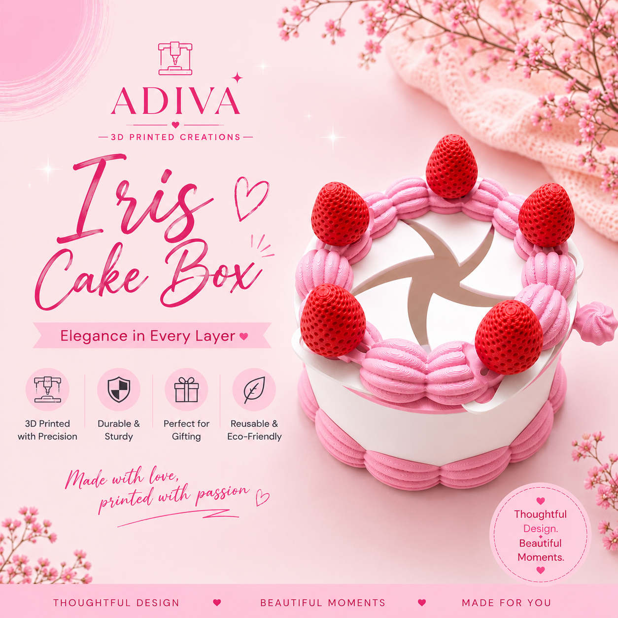 Iris Strawberry Cake Box - Image 3