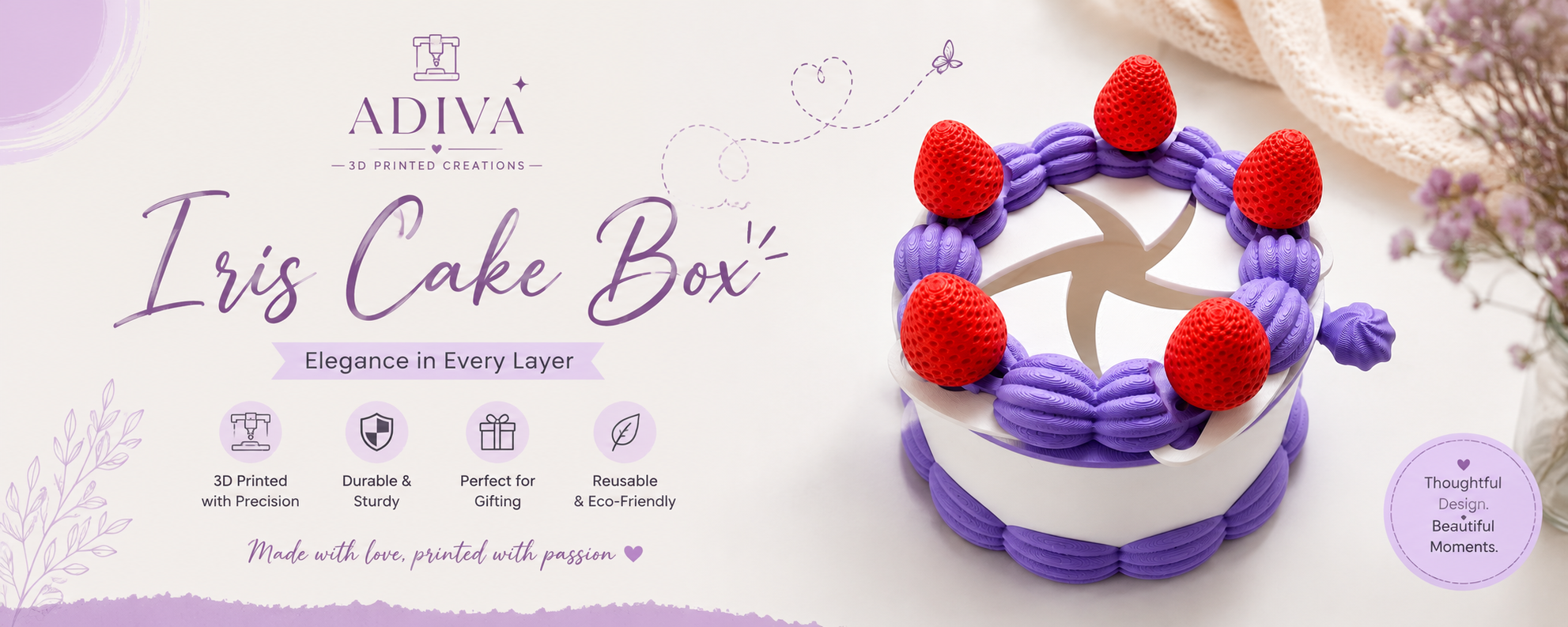 Iris Strawberry Cake Box - Image 2