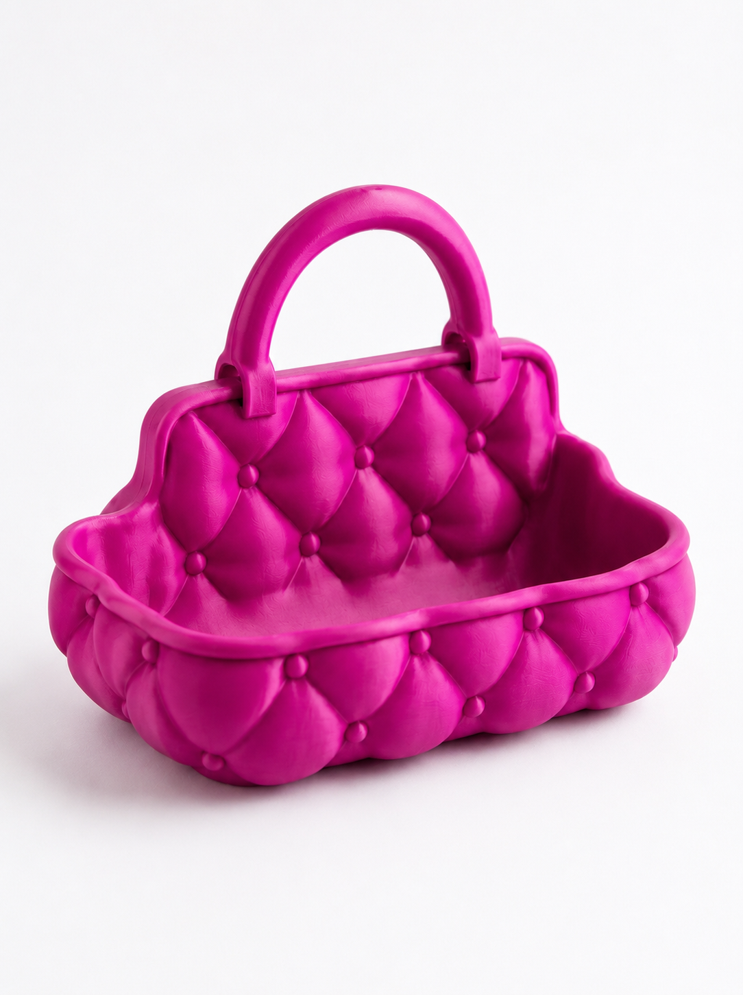Tufted Handbag Makeup Organizer Caddy - vanity storage basket