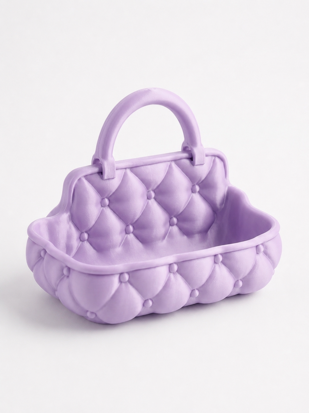 Tufted Handbag Makeup Organizer Caddy - vanity storage basket