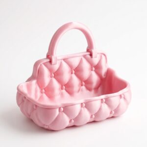 Tufted Handbag Makeup Organizer Caddy - vanity storage basket