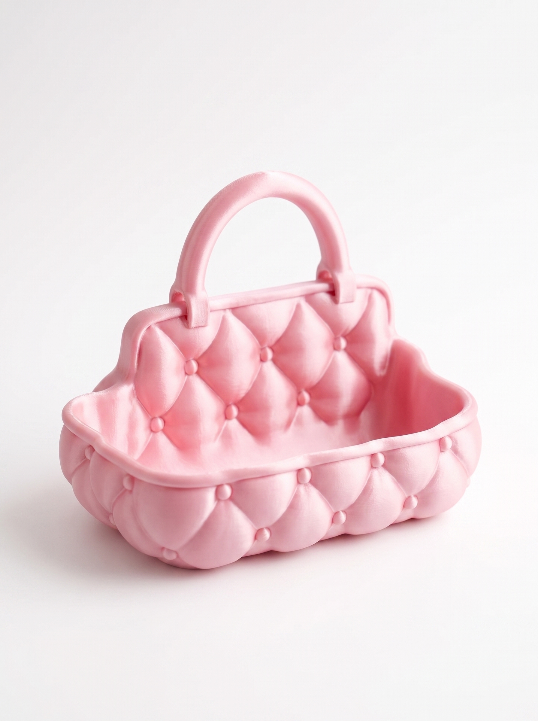 Tufted Handbag Makeup Organizer Caddy - vanity storage basket