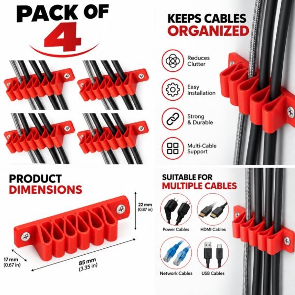 Wall Cable Organiser – Pack of 4 - image 4