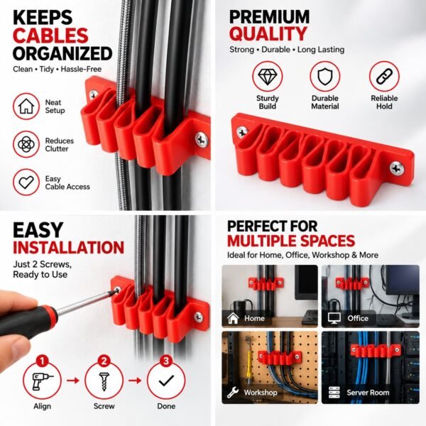 Wall Cable Organiser – Pack of 4 - image 5