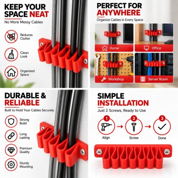 Wall Cable Organiser – Pack of 4 - image 6