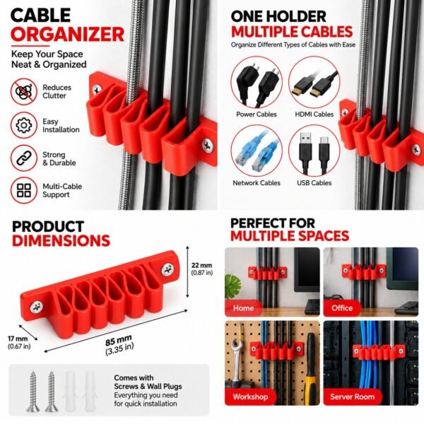 Wall Cable Organiser – Pack of 4 - image 8
