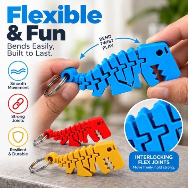 Flexi Dino Keychain - image 3