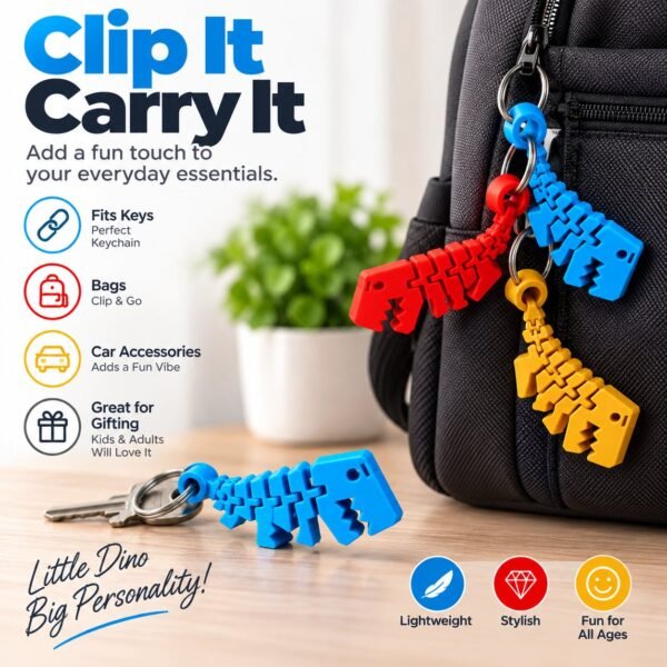 Flexi Dino Keychain - image 4