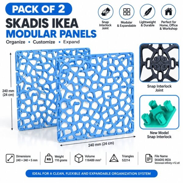 SKADIS-Compatible Modular Pegboard Panels – Pack of 2 - image 1