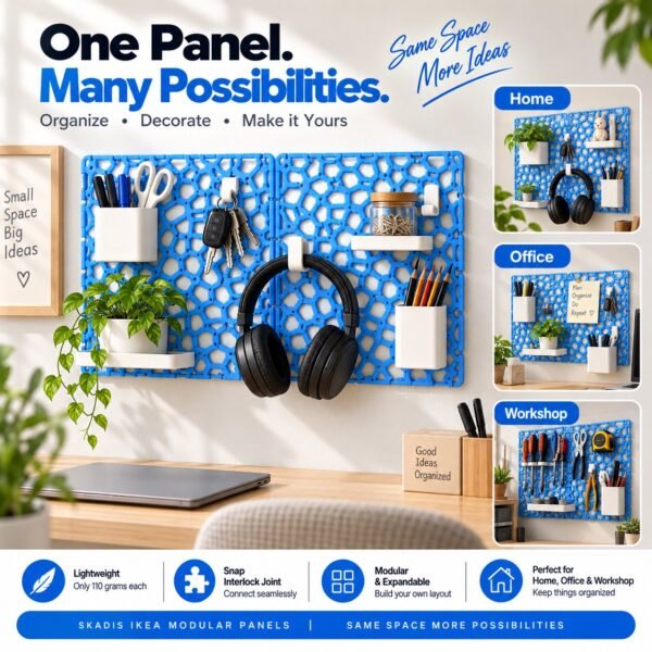 SKADIS-Compatible Modular Pegboard Panels – Pack of 2 - image 6