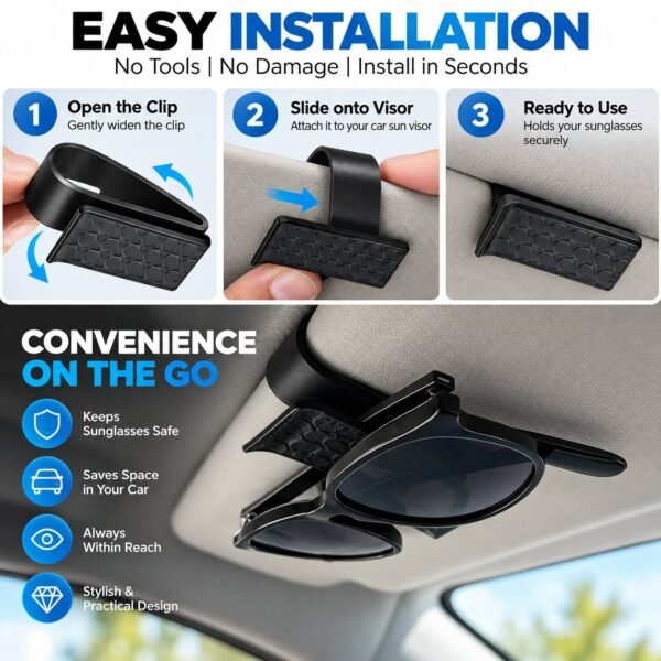 Car Visor Sunglasses Clip – Pack of 4 - image 4