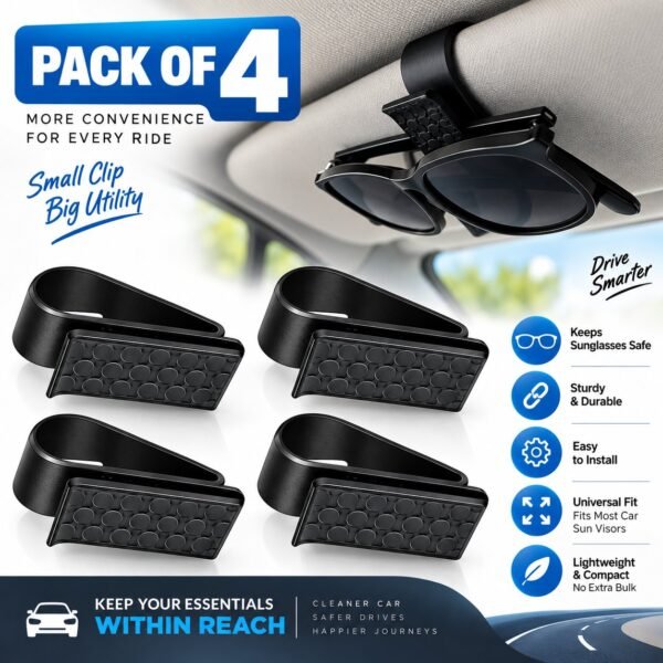 Car Visor Sunglasses Clip – Pack of 4 - image 7
